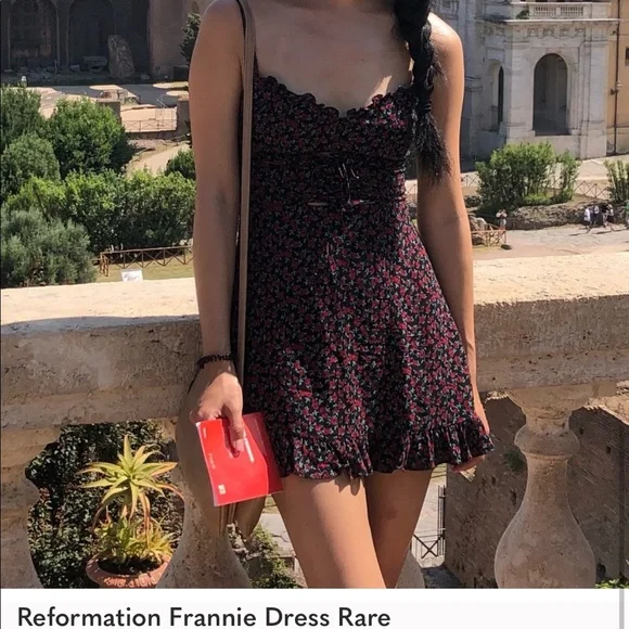 RARE Reformation Frannie Floral Mini Dress Size 2 - Picture 7 of 7